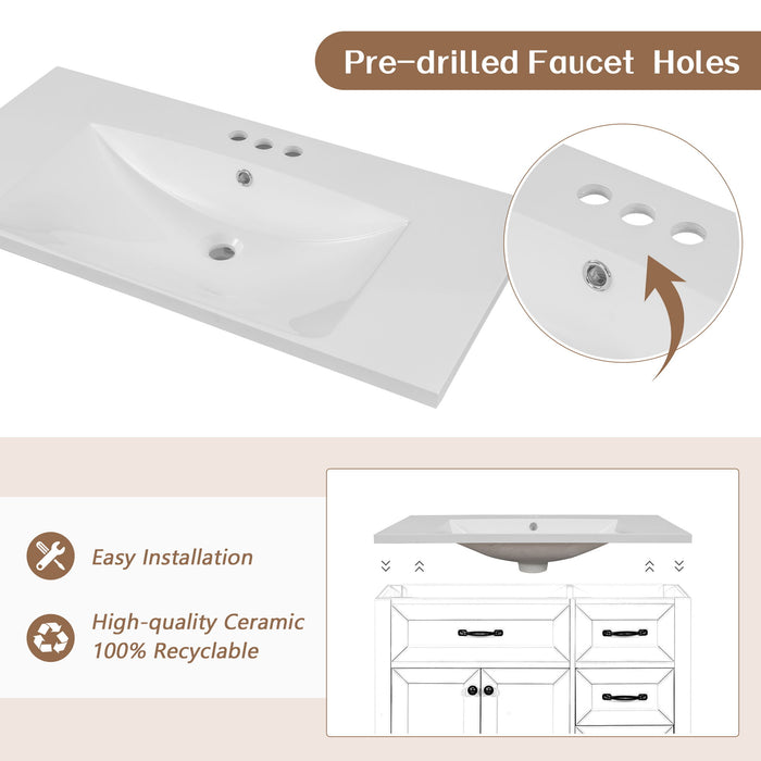 Modern Bathroom Vanity With Sink, Freestanding With Drawers And Doors