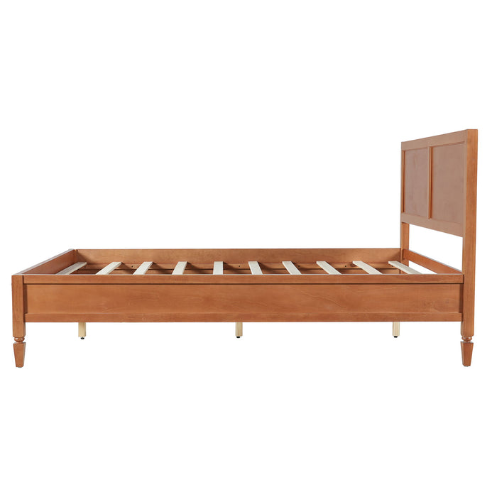 Classic Platform Bed Frame With Panel Headboard