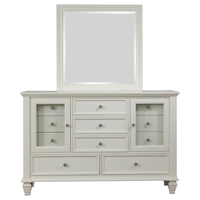 Dennis - 11 Drawer Dresser With Mirror - Cream White
