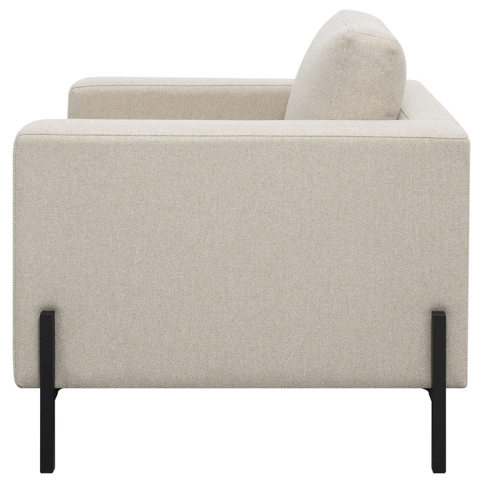 Schwan - Upholstered Track Arm Accent Chair - Oatmeal
