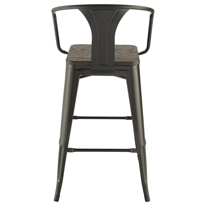 Elm Bar Height Stool (Set of 2) - Brown / Black