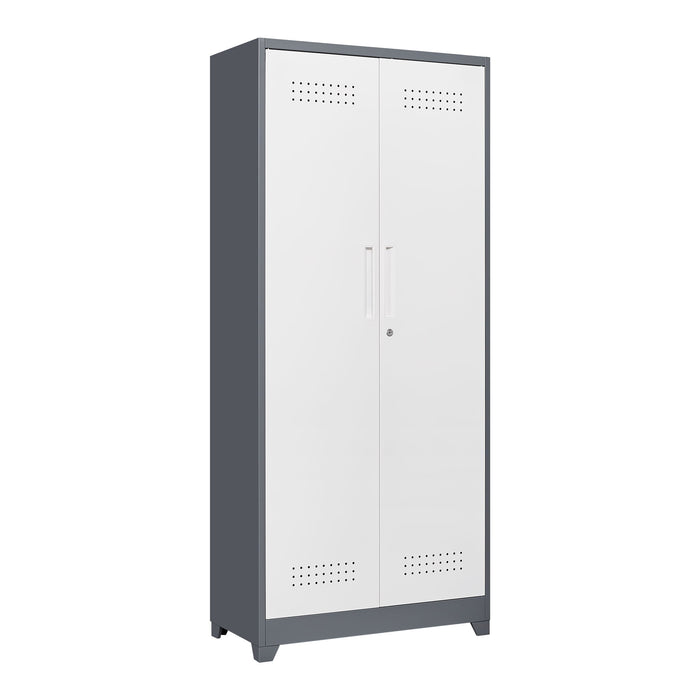 Lockers With Locking Doors, Adjustable Shelves, High Broom Tool Storage Cabinet