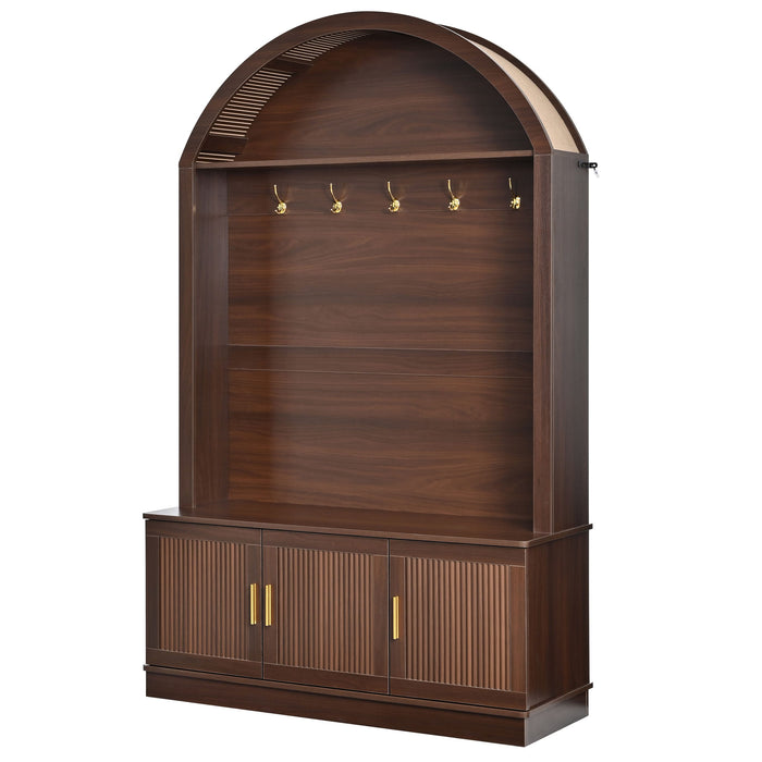 Arched Top Hall Tree With 5 Hooks
