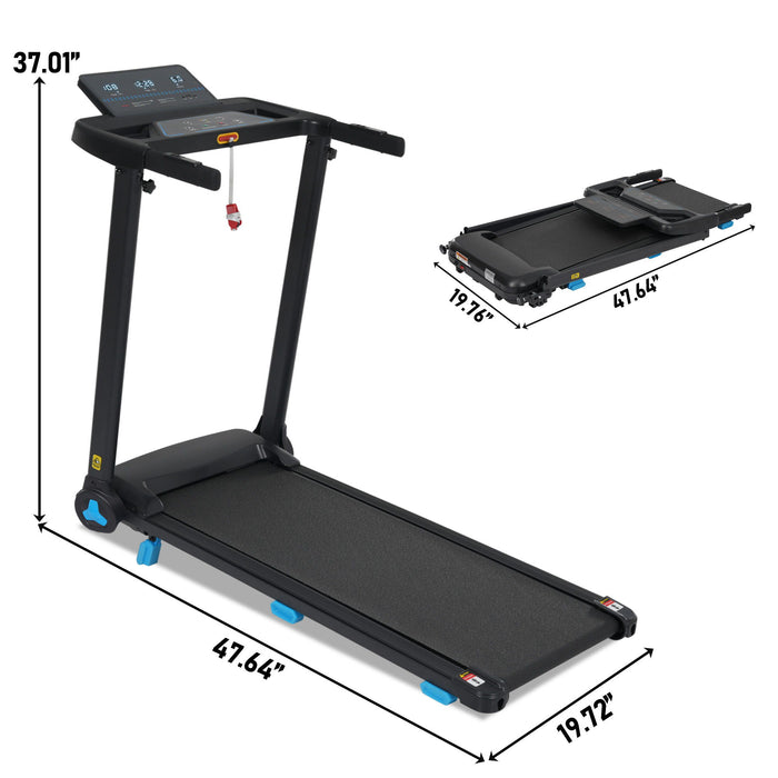Folding Treadmills For Home Small, 3.0Hp Portable, 10Mph Walking Pad With Incline, Bluetooth, Heart Rate Sensors, Charge Station - Black