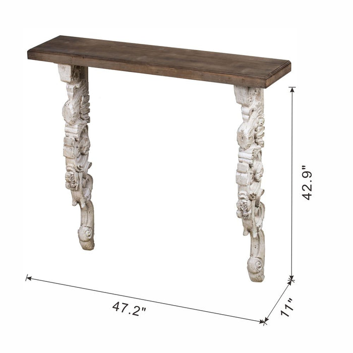 Classic Vintage And Wall Shelf - Brown / Antique White