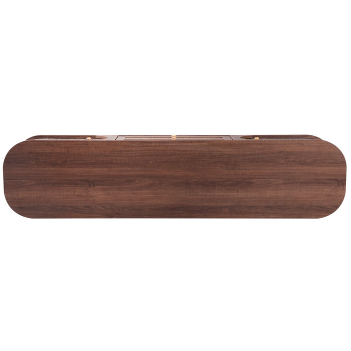 TV Stand For TVs Up To 75'', Cabinet With Drawers And Sliding Doors, Living Room Entertainment Console - Natural Wood / Brown