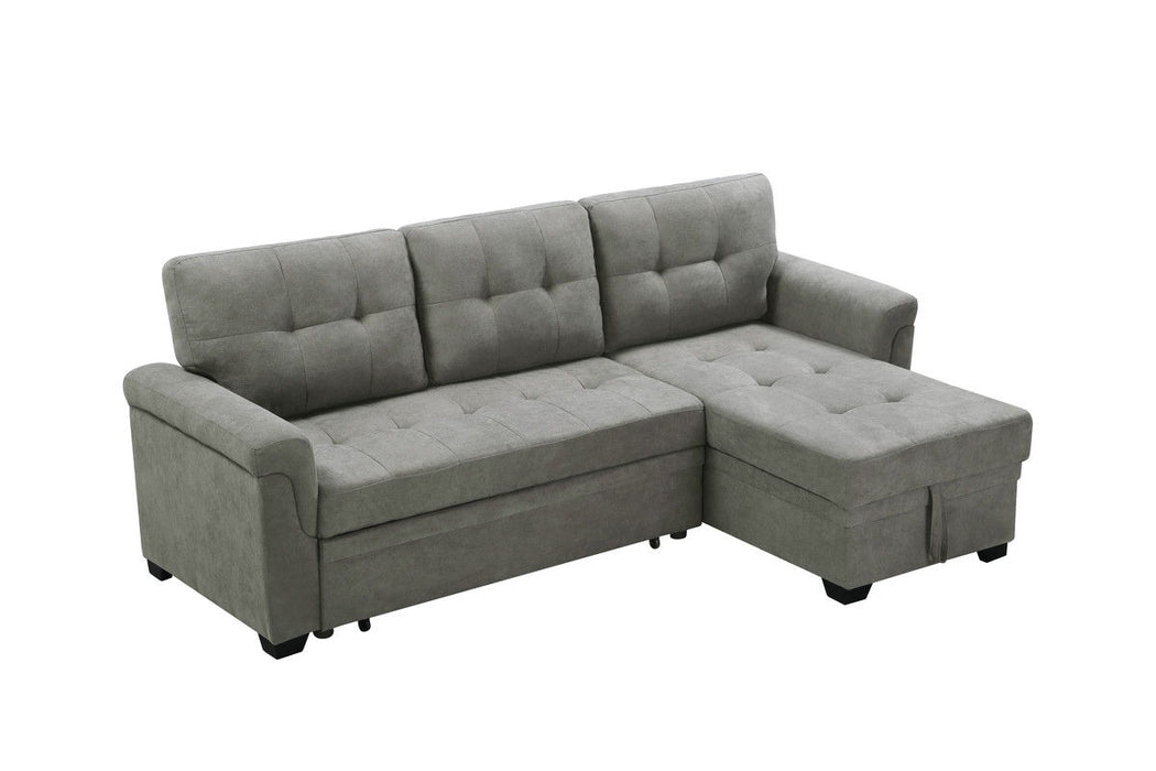 Lucca - Linen Reversible Sleeper Sectional Sofa With Storage Chaise