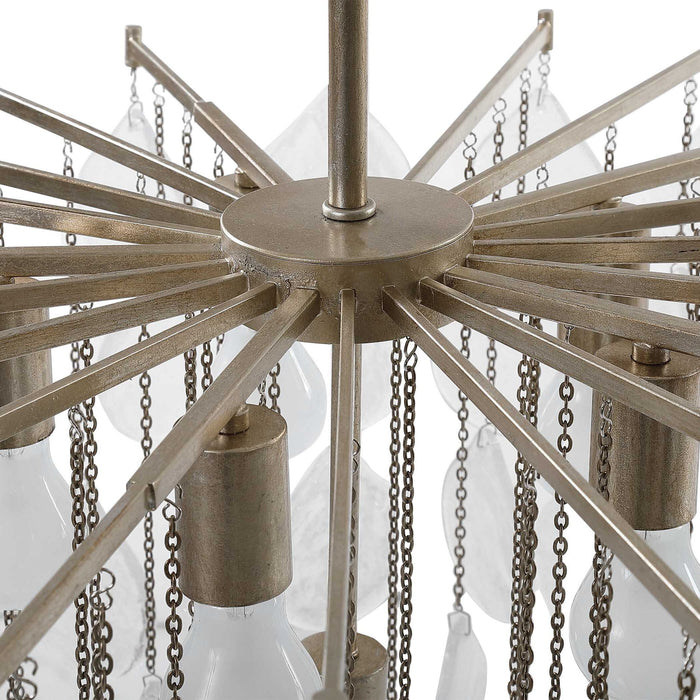 Goccia - 6 Light Tear Drop Glass Pendant - White