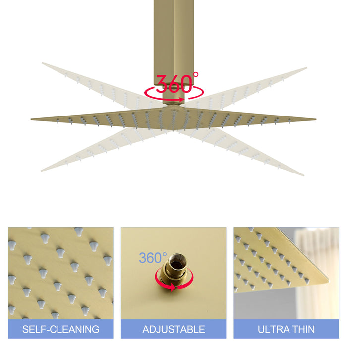 8" Square Rain Shower Head, Ceiling / Wall Mount Stainless Steel Bath Fixture