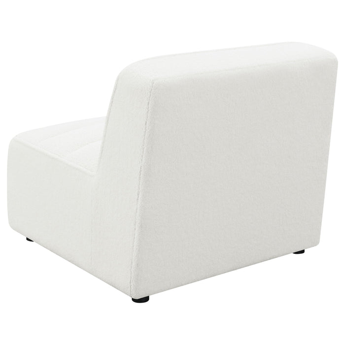 Bonnie - Upholstered Armless Chair With Channel Tufting - Ivory