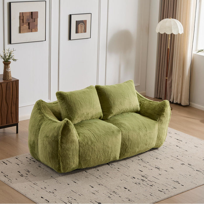 Giant Bean Bag Couch, Ultra Soft Fluffy Loveseat For Living Room