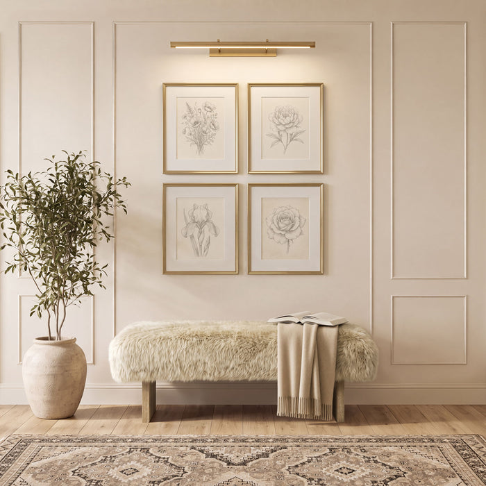 Leda - Sheepskin Fur Rectangular Accent Bench - Natural Blonde