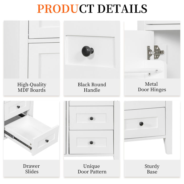Bathroom Vanity With Sink, Cabinet With 3 Drawers And Adjustable Shelf