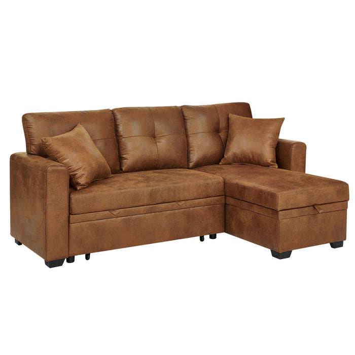 Sectional Sofa With Pull Out Bed, Reversible Chaise
