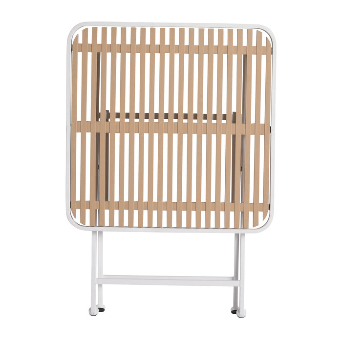Modern Folding Square Table, Water Proof And Wear Resistant - Apricot / White
