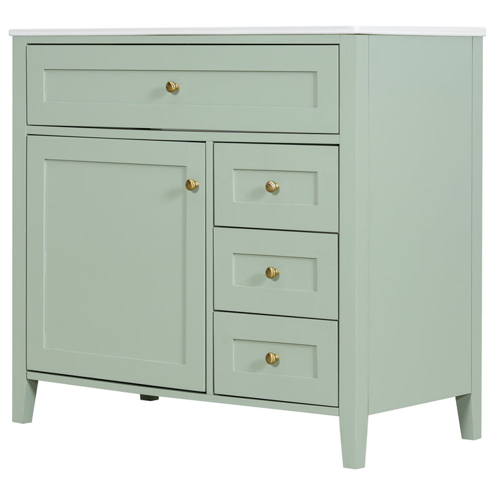 Bathroom Vanity With Sink, Cabinet With 3 Drawers And Adjustable Shelf