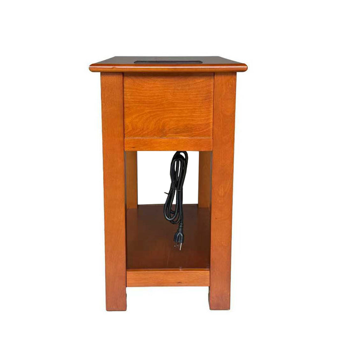 End Table With Drawer And Shelf For Living Room - Walnut