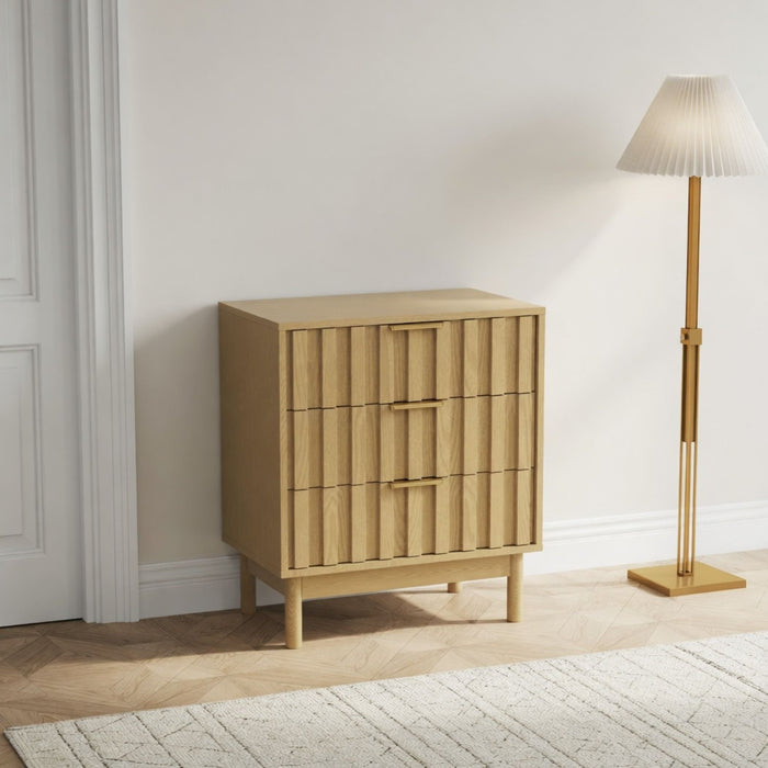 Fluted 3 Drawer Dresser