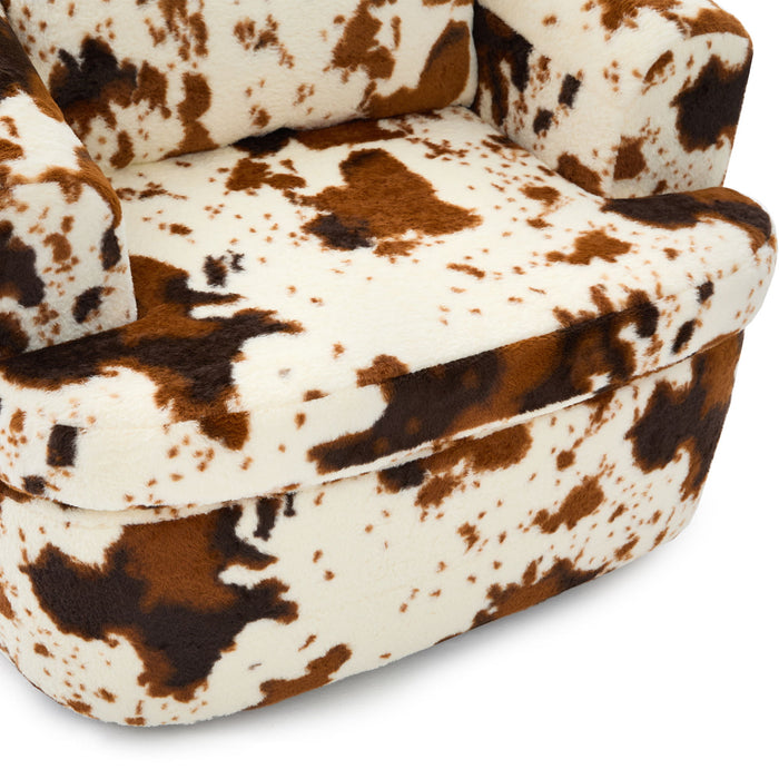 Modern Swivel Barrel Chair With Dual-Layer Cushion