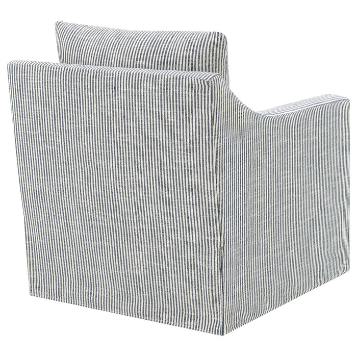 Merced - Upholstered Sloped Arm Accent Swivel Chair With 360 Degree Swivel Base - Gray