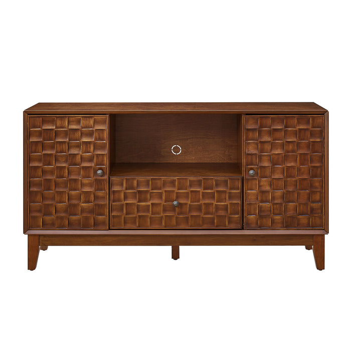 TV Stand With 3D Wood Texture - Brown