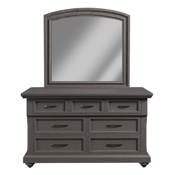 1 Piece Dresser With Handles And Unique Round Legs - Antique Gray