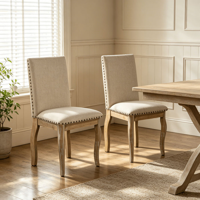 Upholstered Dining Chairs With Nailhead (Set of 2)