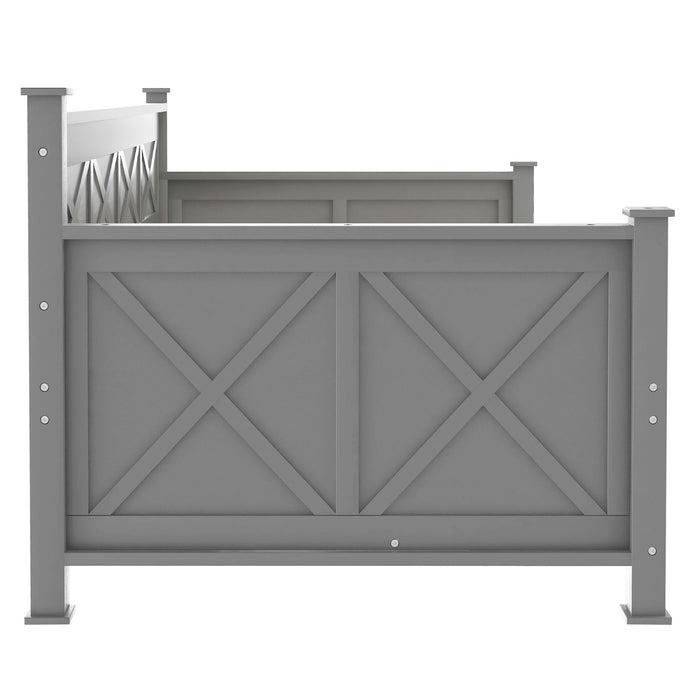 Modern Daybed With 2 Large Drawers, X Shaped Frame