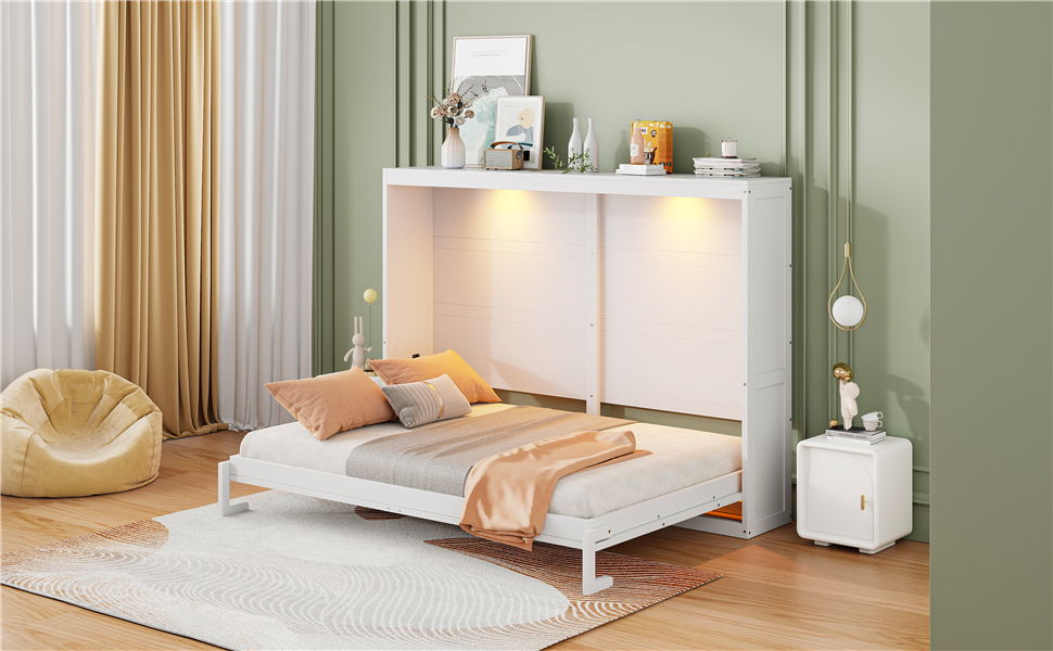 Murphy Wall Bed Modern Design With LED Lights