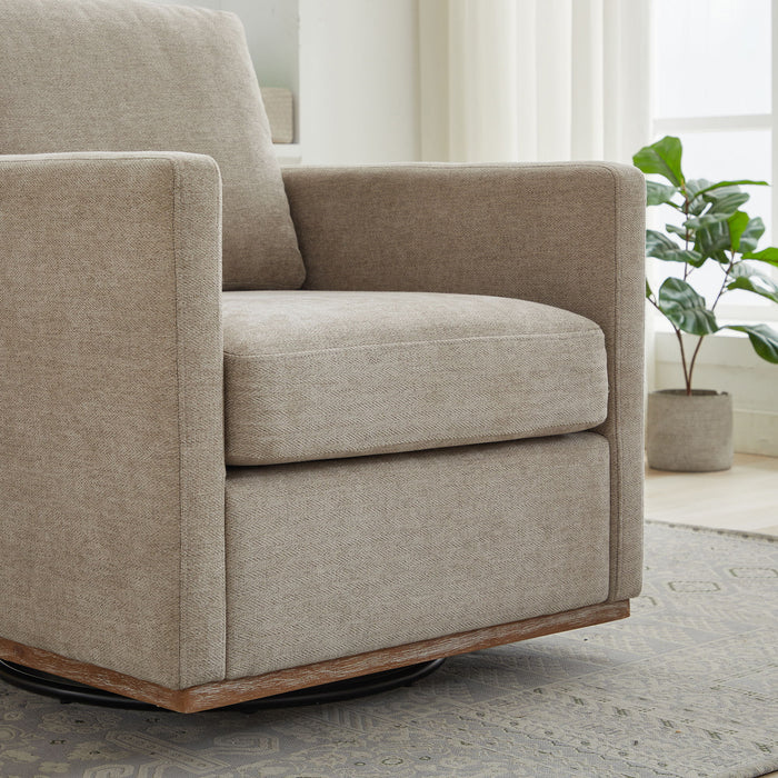 Square Upholstered Swivel Accent Chair