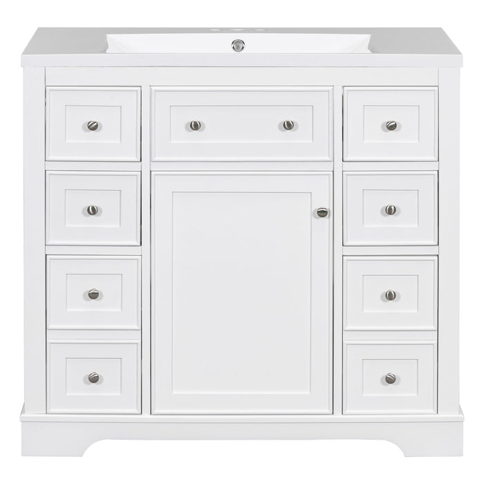 Modern Bathroom Vanity With Sink Combo, 6 Drawers And 1 Cabinet