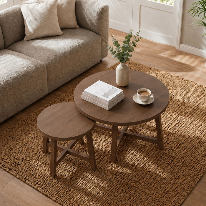 Round Nesting Stackable Tables For Living Room