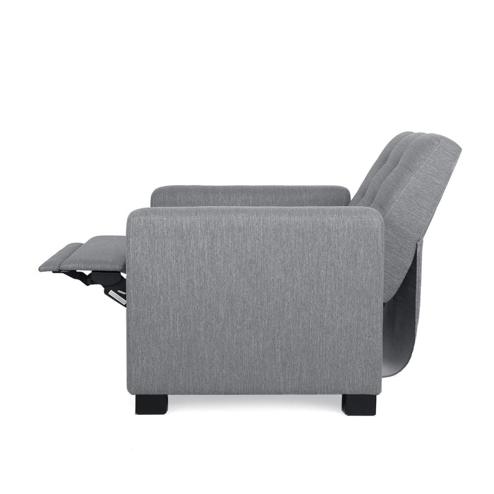 Contemporary Recliner Chair With Push Back Function And Birchwood Legs