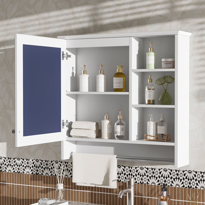 Wall Mount 2 In 1 Mirror Cabinet With Adjustable Shelf, Soft-Closing Hinges