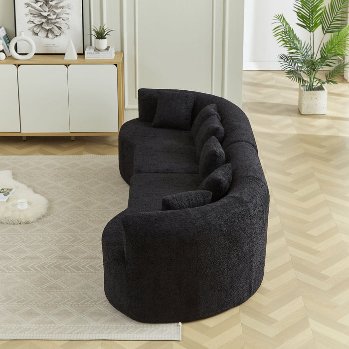 Curved Sectional Sofa With 6 Pillows