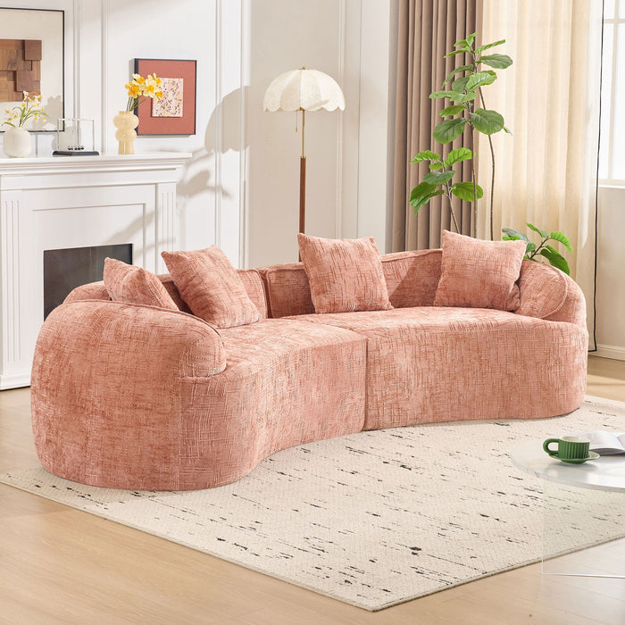 Curved Compressed Sofa, Nordic-Style Design For Living Room