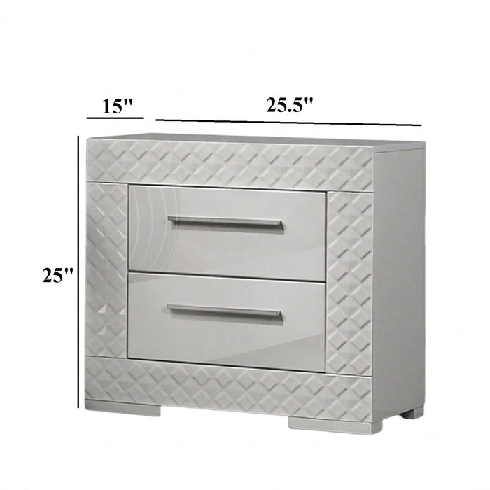 Nightstand With Bar Handle - White