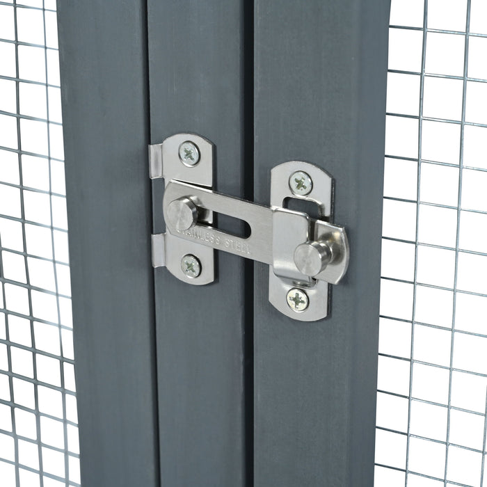 Outdoor Cat House With Shelves And Weather Protection, Removable Wood Boxes - Gray