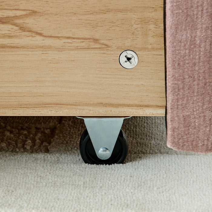 Modern Platform Bed Frame With Thick Chenille Fabric