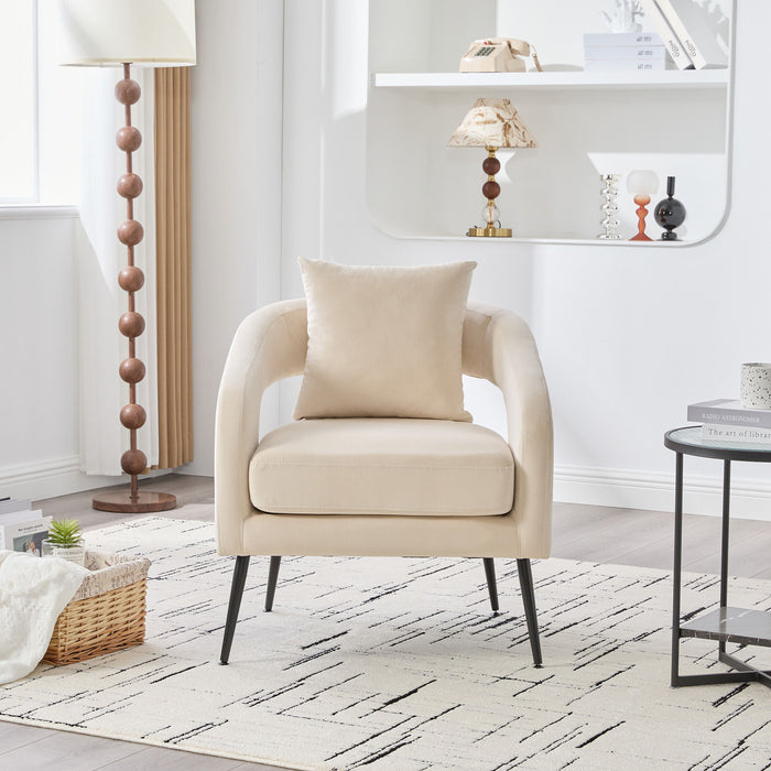 Open Back Accent Chair, Round Sofa Lounge Armchair