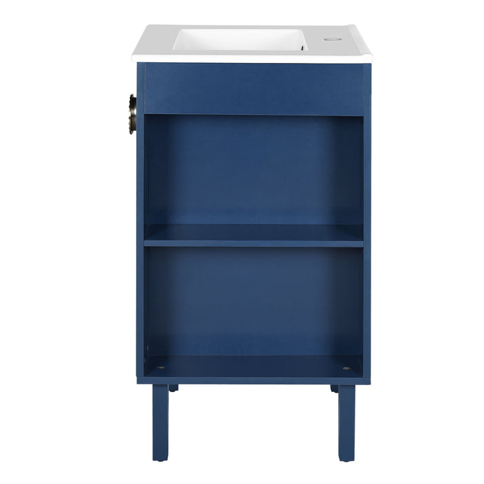 Bathroom Vanity With Sink, Soft-Close Door, Half-Moon Pulls