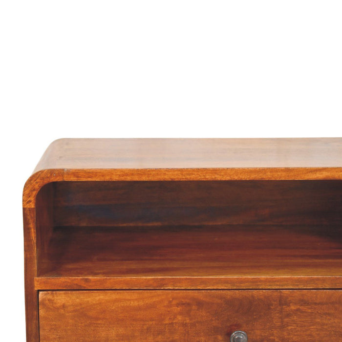 Curved Upper Slot Floating Nightstand