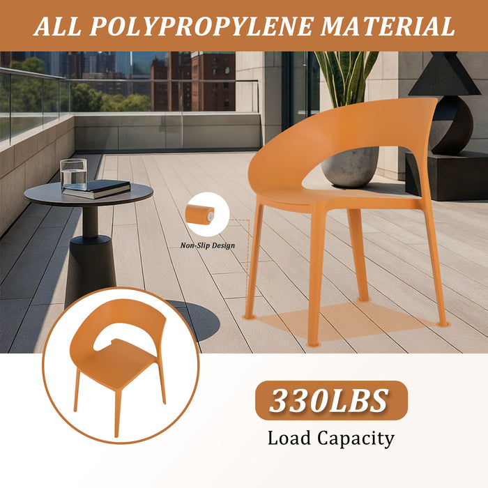 4 Piece Set Of Modern Designed Single Chairs With Folding Square Table