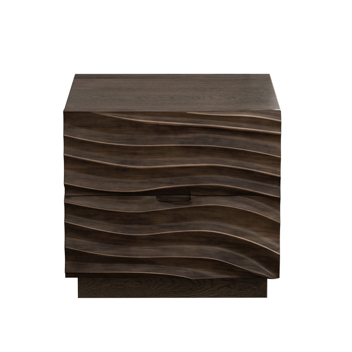 Nightstand With 2 Drawers, No Handles