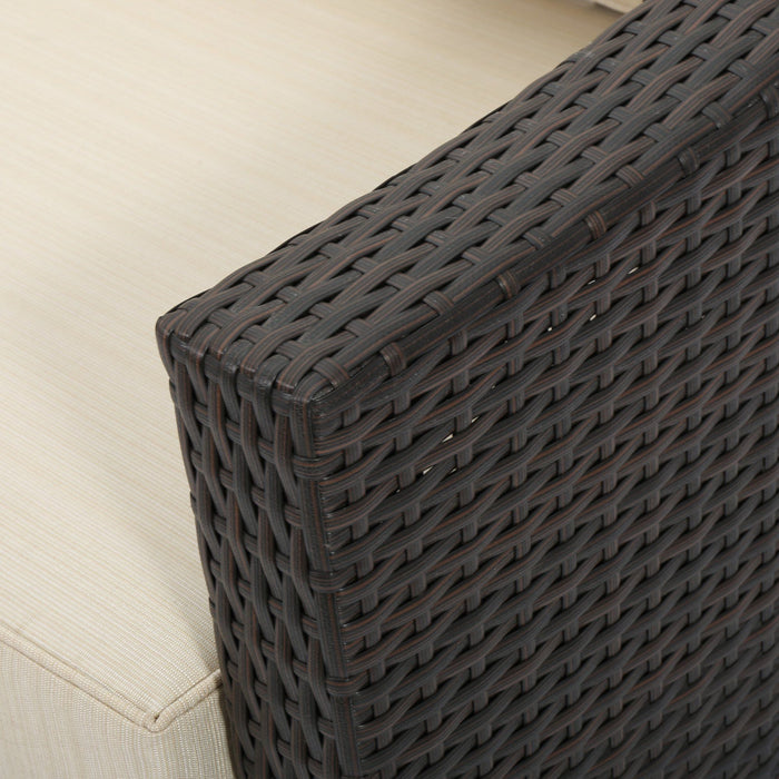 Antibes - 4 Pieces Wicker Chat Set - Brown / Beige