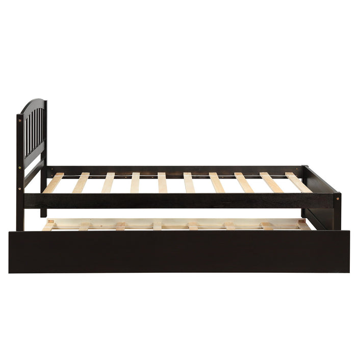 Platform Bed Wood Bed Frame With Trundle