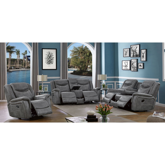Encino - Upholstered Padded Arm Glider Recliner - Gray