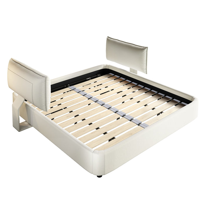 Cloud Bed Frame With Oversized Padded Movable Headboard