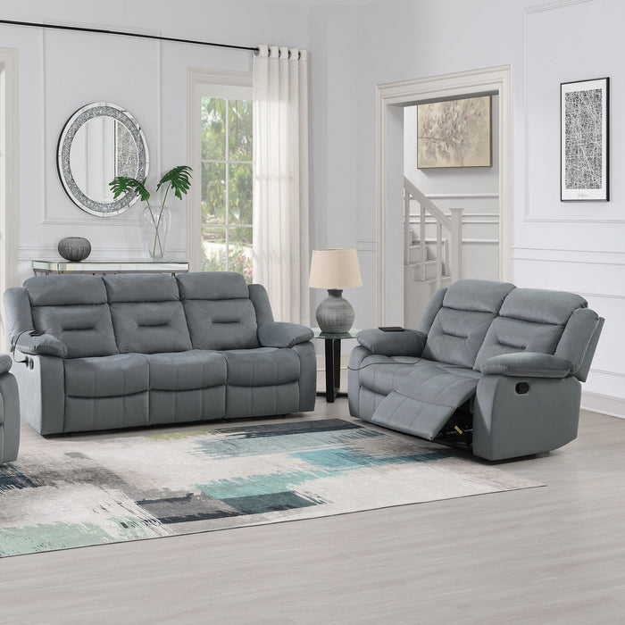 Contemporary Living Room Set With Pillow Arms And Headrest Support