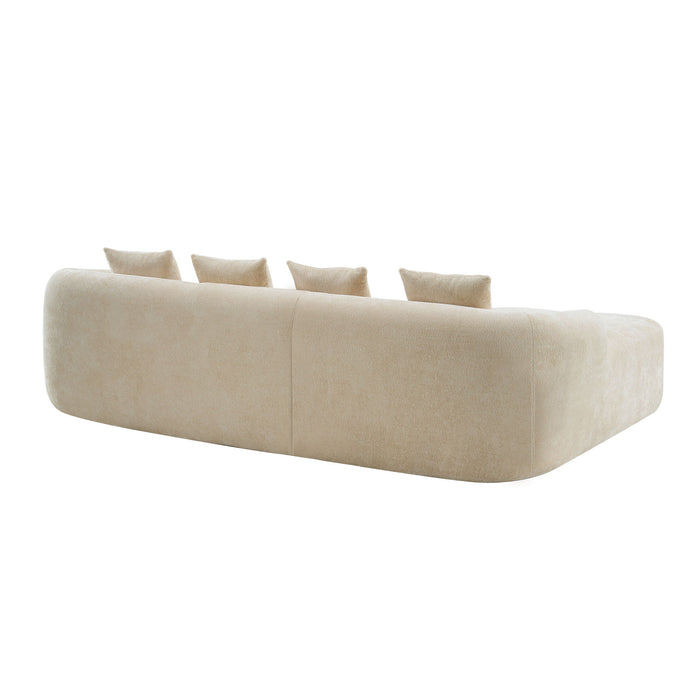 Modular L-Shape Sectional Sofa With Curved Chaise